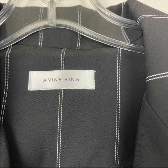 Anine Bing Striped Single Button Blazer Jacket - Picture 5 of 7
